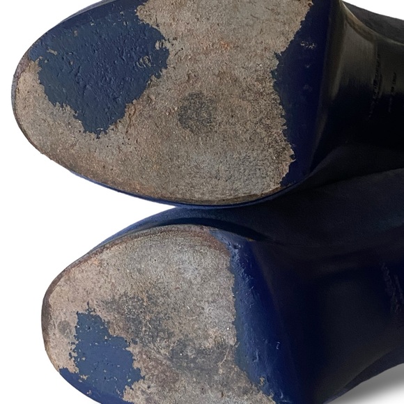 YSL Yves Saint Laurent Trib Navy Blue Suede Heels Pumps Size  7.5 US. 37 1/2EU - Picture 11 of 13